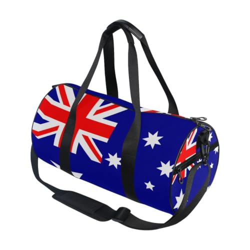 Bolsa de deporte redonda con la bandera de Australia para hombre y mujer con bolsillo interior