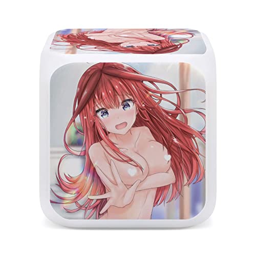 五等分の花嫁 中野五月 LED目覚まし時計 可愛い 小さく 人気 映画 漫画のベッドサイド時計 時間 日付 曜日を表示します 大人 中学生 子供ギフト8x8x8 cm
