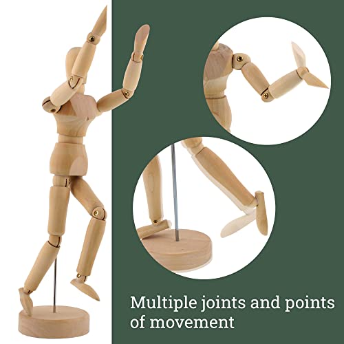 U.S. Art Supply 12\" MANIKIN Us Art Supply® Wood 12 Inch Artist Drawing Manikin Articulated Mannequin thumb #2