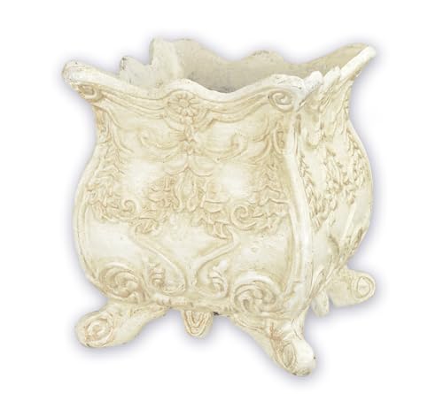 aubaho EIN Pflanzgefäß aus Gusseisen – weiß Replikat Retro Design Dekoration