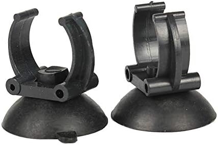 Potelin Durable Aquarium Sucker Fish Tank Suction Cups Clips for Aquarium Heater Filter Thermometer 2 Pcs Black