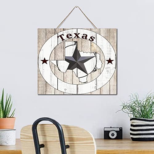 Décoration murale moderne en bois Texas carte peinte avec dictons - 4