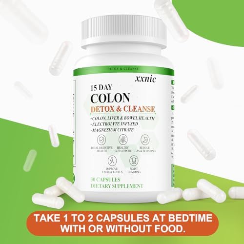Colon Cleanse, Colon Broom, Colon Cleanser & Detox, Advanced Gut Cleanse Detox for Women & Men, Body Cleanse, 30 Capsules 7 41Od953RK4L. AC