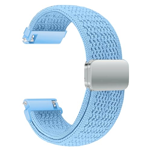 Image of ACM Watch Strap 20mm compatible with Compaq Q Watch Smartwatch | Woven Braided Magnetic Adjustable Luxury Belt Band
