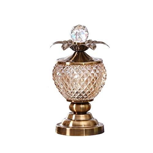 florero Jarrón de cristal con forma de bola de cristal, caja de almacenamiento de joyas, tarro de cristal transparente, adornos artesanales de Metal, jarrones de decoración del hogar, macetas jarrones