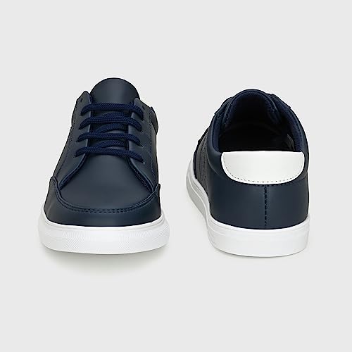 Image of Centrino Black Sneakers for Man | Shoes for Men Stylish Casual | Lightweight Lace-Up Walking Shoes with Cushioned Insole | Breathable Comfortable Canvas Mens Shoes | Anti-Skid Sole | Sneaker for Men (6312)