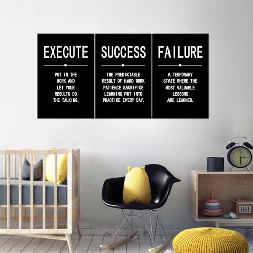 QYHART Motivational Definitions 3 Piece Canvas Wall Art Office Wall Decor by QYHART - Used condition - Image 4