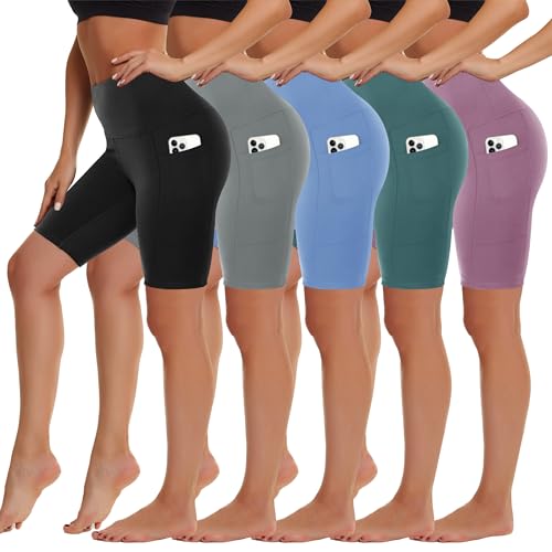 HIGHDAYS 5 Pack Biker Shorts with Pockets