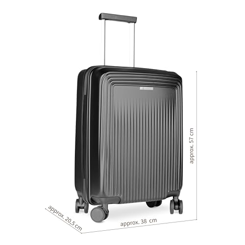 Valise Rigide S bugatti Linea noire en polycarbonate léger à 4 roulettes