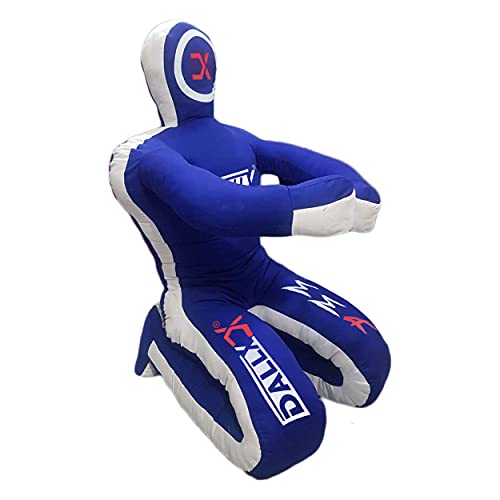 Dallx Mma Grappling Dummy Bbj Wrestling Brazilian Jiu Jitsu Punching Bag Judo Karate Throwing Boxing Fighting Dummy Self Defense Sitting Position – Unfilled (Blue White, 4Ft) #TOP3