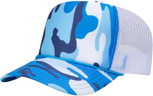 Image of OTTO Polyester Foam Front 5 Panel High Crown Mesh Back Trucker Hats in 97, Bulk, Wholesale
