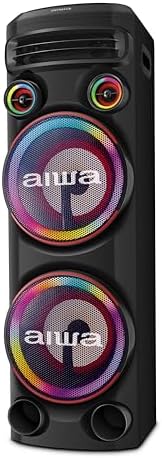 Torre de Som AIWA T2W-02 2300W 2Woofers10" Bluetooth RGB USB FM D...