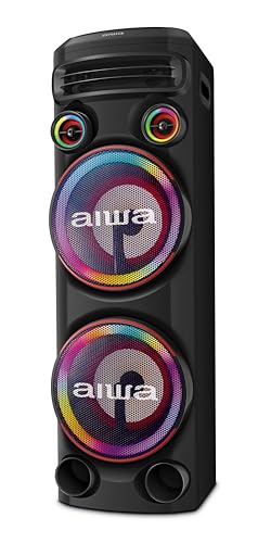 Torre de Som AIWA T2W-02 2300W 2Woofers10' Bluetooth RGB USB FM DJ