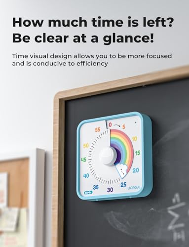 LIORQUE 7.5-Inch Large Visual Timer, 60-Minute Classroom Timer Magnetic - Image 2