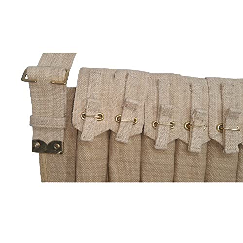 Warreplica Wwii British Submachine Sten Gun Seven Pocket Magazine Bandolier / Wwii Sten Gun 7 Pocket Ammo Magazine Bandoleer / 7 Cell Sten Gun Bandolier As Used By British Paratroopers & Commandos – Reproduction – Khaki #TOP1