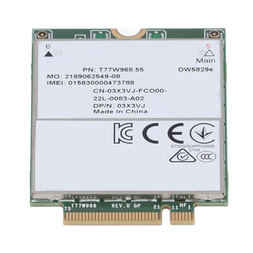 Módulo 4G, T77W968 DW5829e Cat 16 LTE Tarjeta de Red para laptops 7320 7330 7520 7530 7430, Tecnología MIMO 4x4, Material PCB premium miniatura 6