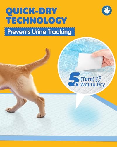 Image of Powools Puppy Pads - 100 Packs, 34 inchx28 inch Ultra-Large Puppy Pads, Tear-ResistantPee Pads for Dogs, 6-Layer Ultra-Absorbent & Quick-Dry Black Training Pads