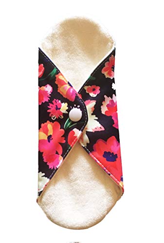 Compresas de tela reutilizables, pack de 2 compresas de bambú con alas, para menstruación, incontinencia; compresas lavables para mujer