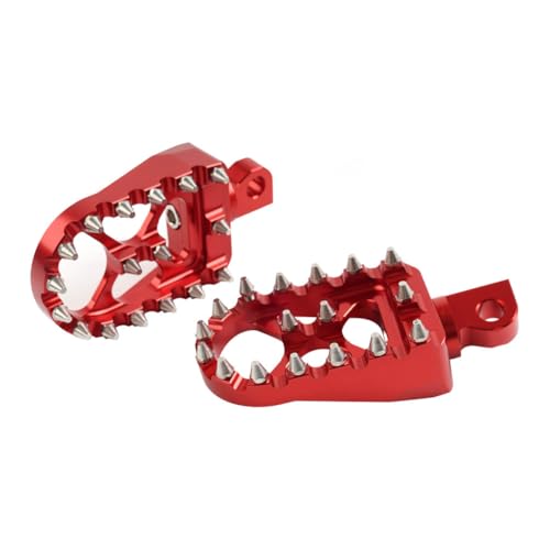 Repose-pieds larges et épais moto custom : pédales CNC rouge titane pour Dyna Fat Boy