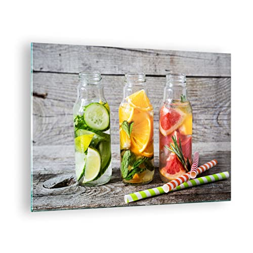 Impression sur verre moderne de haute précision avec design de boisson 70x50