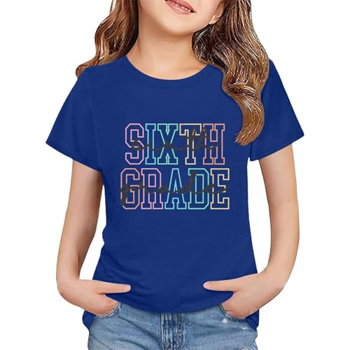 sfdgfhyf Boys and Girls with The Same Type of School Season Short Sleeve T Shirt Top Little Girl Undershirts