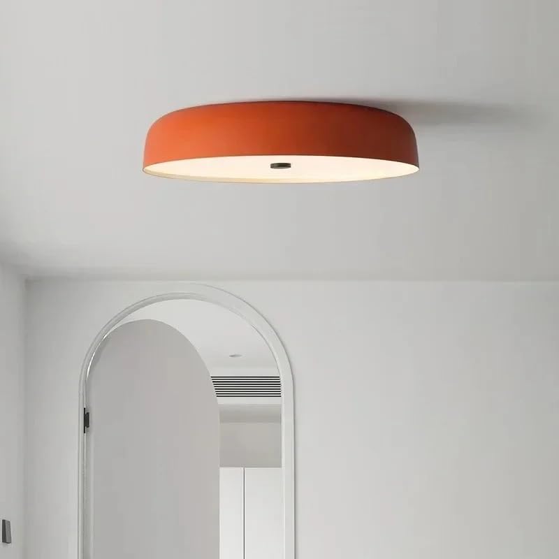 Plafonnier rétro Sabi tricolore orange 48cm, luminaire de plafond pour étude et restaurant