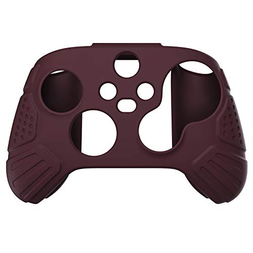 eXtremeRate PlayVital Silikonowe Etui Ochronne do Xbox Series X S Kontrolera,Ergonomiczne Obudowy Skórki do Xbox Series S,Pokrowiec Ochraniacze do Xbox Series X z Nakładkami Kciuki-Wino Czerwone