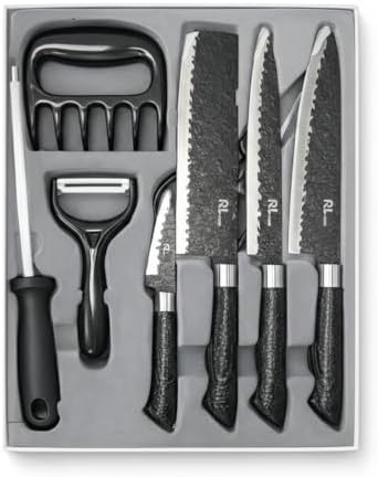 Kit Churrasco Profissional 8 Peças PREMIUM – Facas em Aço Inoxidá...