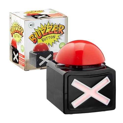 Cepewa Buzzer | für Pause oder Games | mit Sound und Licht | Quizbuzzer | batteriebetrieben
