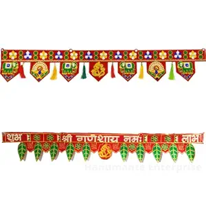 Hanumante Enterprise Toran Bandarwal & Traditional Door Hanging for Home Toran(Velvet)(Pack of 2)