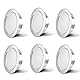 KYOTECH LED Einbaustrahler 230V G4 LED 3.5W 4000K Neutralweiß 260LM Möbel Einbaustrahler LED Möbeleinbauleuchte-unterbauleuchte küche led Bohrloch 55-58mm und 20mm Flache,6er Set