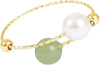 Vista 11 de Anillos abiertos minimalistas ajustables de joyería con cristal y perla para mujer, madre, regalo