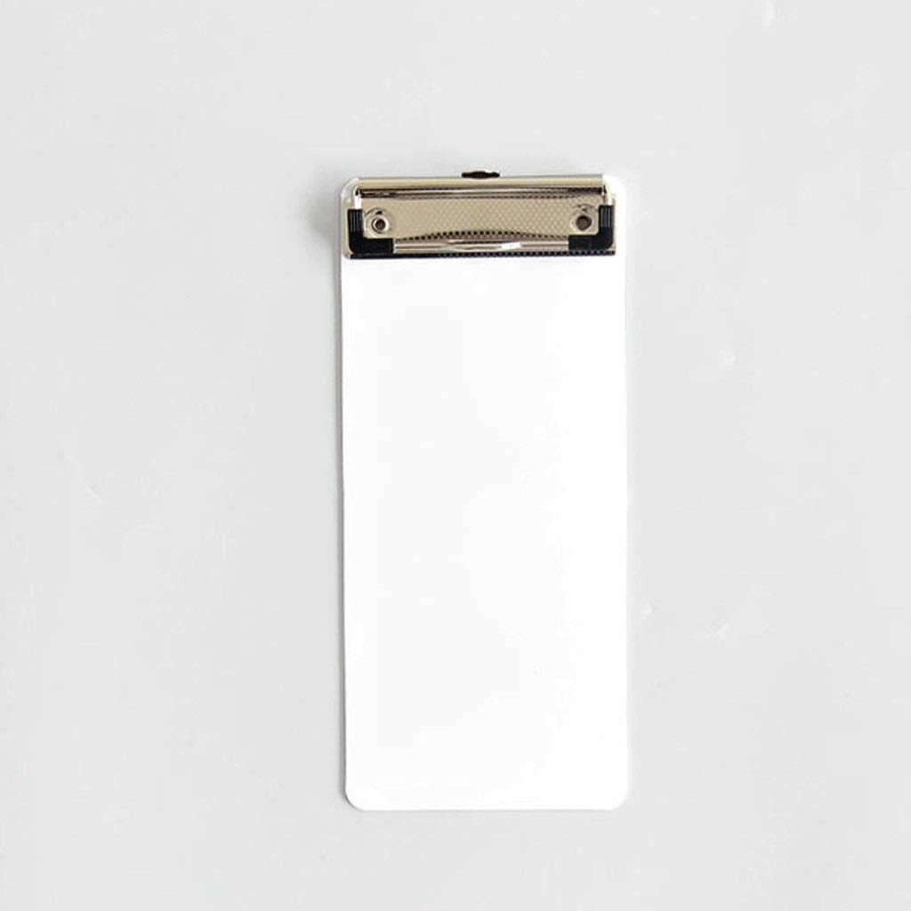Zwischenablage für Bürobedarf Kunststoff Klemmbrett Letter Size Low Profile Clip (10 Stück) Haltbarer Clip mit niedrigem Profil (Color : White, Größe : TN)