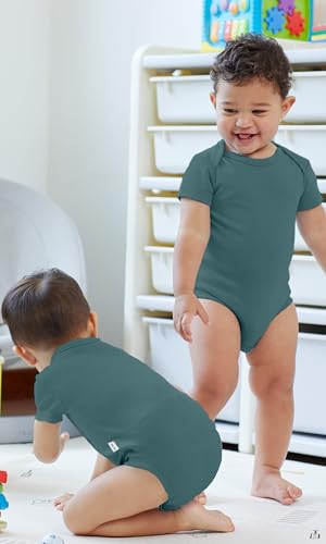 Image of KOH KOH Kids Short Sleeve Cotton Solid Lap Shoulder Baby Bodysuit