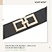 Wide Belts for Women Fashion Elastic Belt for Dresses Vintage Waist Belt Ladies Stretchy Belt Gold Buckle,black 35