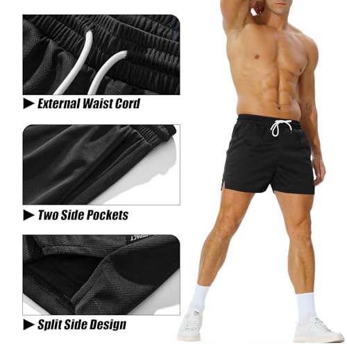 AIMPACT Mens Mesh Athletic Shorts Gym Athletic Workout Shorts for Men 5 Inch Running Shorts with Pocket4