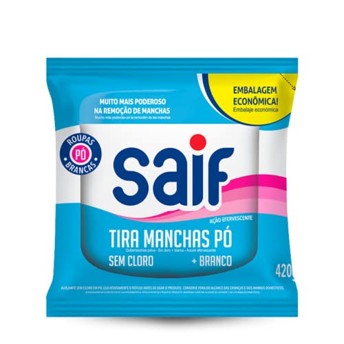 Saif Tira Manchas Em Pó Sem Cloro Mais Branco Poder O2 Sachê 420G Removedor De Manchas De Roupas Bra