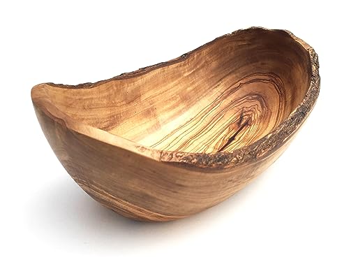 medina mood Bol allongé, longueur au choix, corbeille à fruits, corbeille à pain, bol à fruits fabriqué à la main en bois d'olivier (23-24 cm)