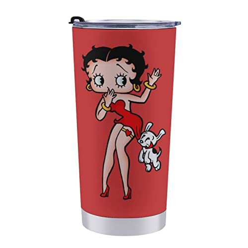 車用 タンブラー ベティちゃん 水筒 車用コップ ステンレス製 保温保冷 真空断熱 二重構造 ダイレクトタイプ かわいい おしゃれ 車中泊 カー用品 穴ある蓋付き 600ml 大容量