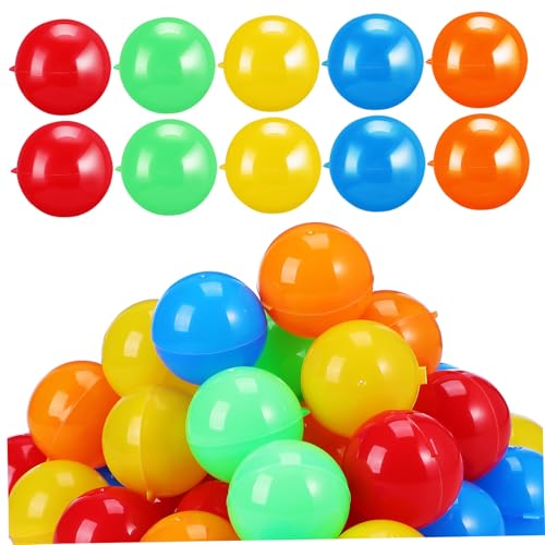 FONDOTIN Fillable Prize Balls 50pcs Hollow Raffle Balls Lightweight Plastic Ideal for Party Games Bingo