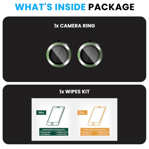 Image of ArmourPro Camera Lens Protector for Redmi Turbo 5 Tough HD Individual Aluminum Alloy Rings 9H Camera Cover, Scratch-Resistant,Camera Lens Protection| Green, 1 Pack