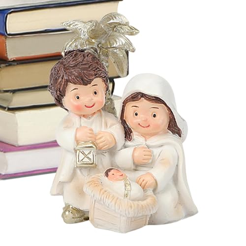 Christmas Nativity Scene, Small Coger Figurine, Resin Nativity Set, Holy Family Figurines, Best Collectible Nativity Scenes Small Resin Nativity Sets for Desk and Window