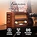 Fuse Vint Vintage Wood Retro Radio | Wireless Charging Pad | AM/FM Radio Speaker with Bluetooth & AUX Input | Mid-Century Modern Design | Handcrafted Ashtree Wood Exterior
