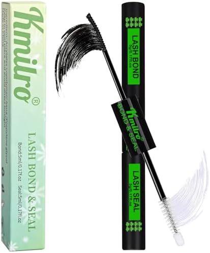 Lash Cluster Glue Bond and Seal Waterproof Eyelash Glue Upgrade 150Hours Strong Hold Long-Lasting 2 in 1 Lashes Bond and Seal Eyelashes Clusters DIY at Home Latex-Free for Sensitive Eyes, by Kmilro