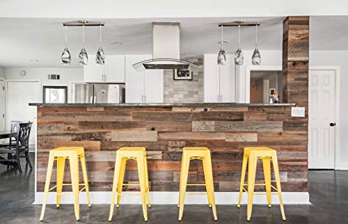 Plank And Mill - Reclaimed Barn Wood Wall Panels - Simple Peel And Stick Planks For Accent Walls, Kitchens, And Other Projects - 20 Square Feet Of 5" Wide: Classic Barn Wood #TOP2