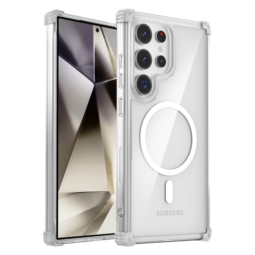 Coque Transparente magnétique pour Samsung Galaxy S24 Ultra et S23 S22 Plus antichoc