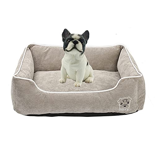 OuLi Store® Orthopädisches Hundebett Hundekörbchen Hundesofa Hundekissen Hundekorb Bezug Waschbar Pet Sleeping Bag (XL: 70 × 53 × 20 cm, Hellgrau) Cover