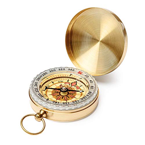 Early Buy Vintage Pocket Compass with Luminous Function – Clamshell Compass for Camping & Survival Gear – Waterproof