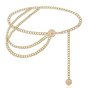 Gold Women Chain Belt, Multi Layer Metal Waist Chain, Adjustable Jewelry Belt, Belly Chain Belt for Women Dresses,Jeans,Trousers