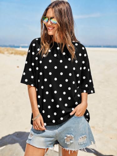 Image of Tankaneo Womens Oversized T-Shirts Summer Casual Short Sleeve Loose Fit Top